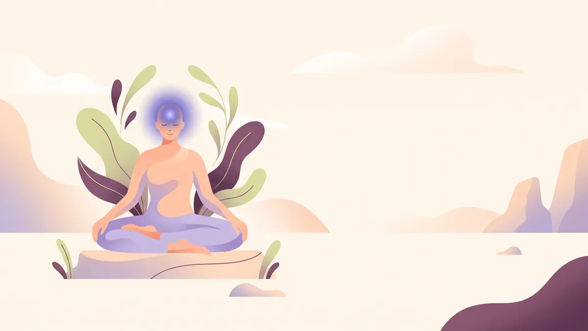 Persona en meditación concentrando su atención en el entrecejo para despertar el tercer ojo